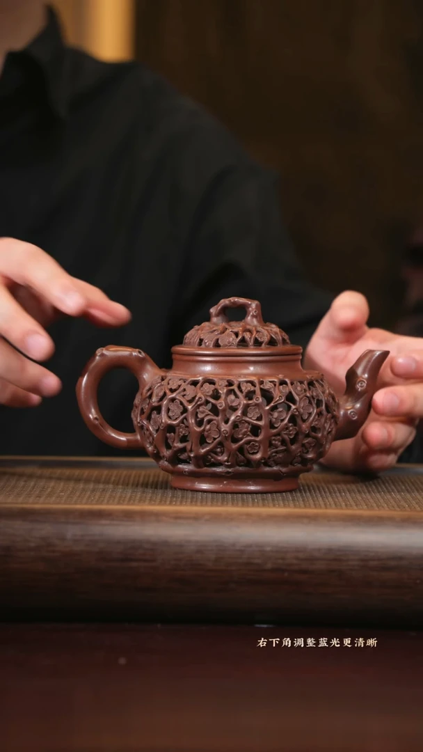 【闪购商品】紫砂茶壶zcp 暗香报春 甲级紫泥 240