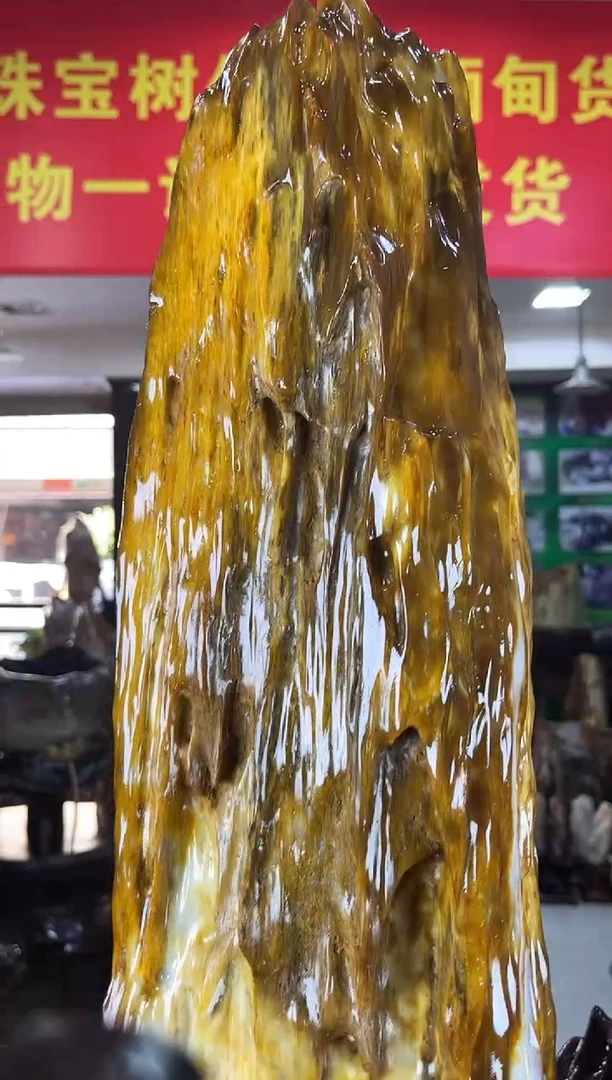 缅甸天然树化玉精品摆件