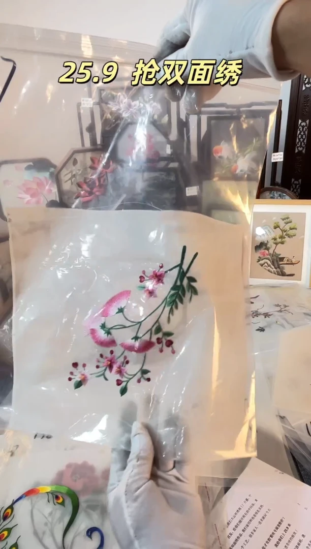 织绣纯手工苏绣双面绣绣布47