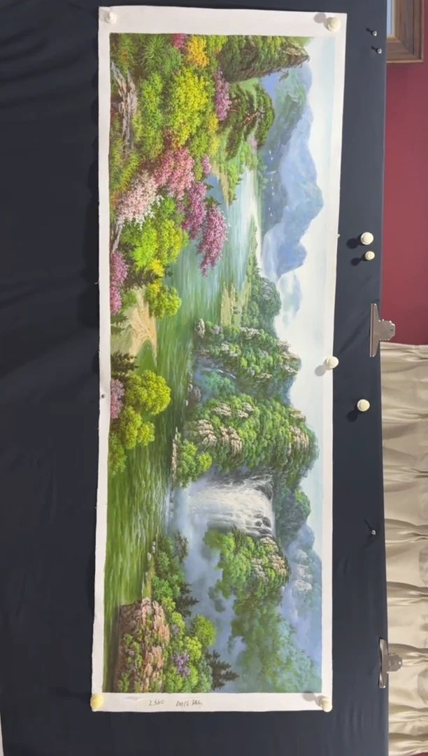 油画【113号】约2.2米*80cm丨朝鲜原创纯手绘孤品油画丨顺丰包邮