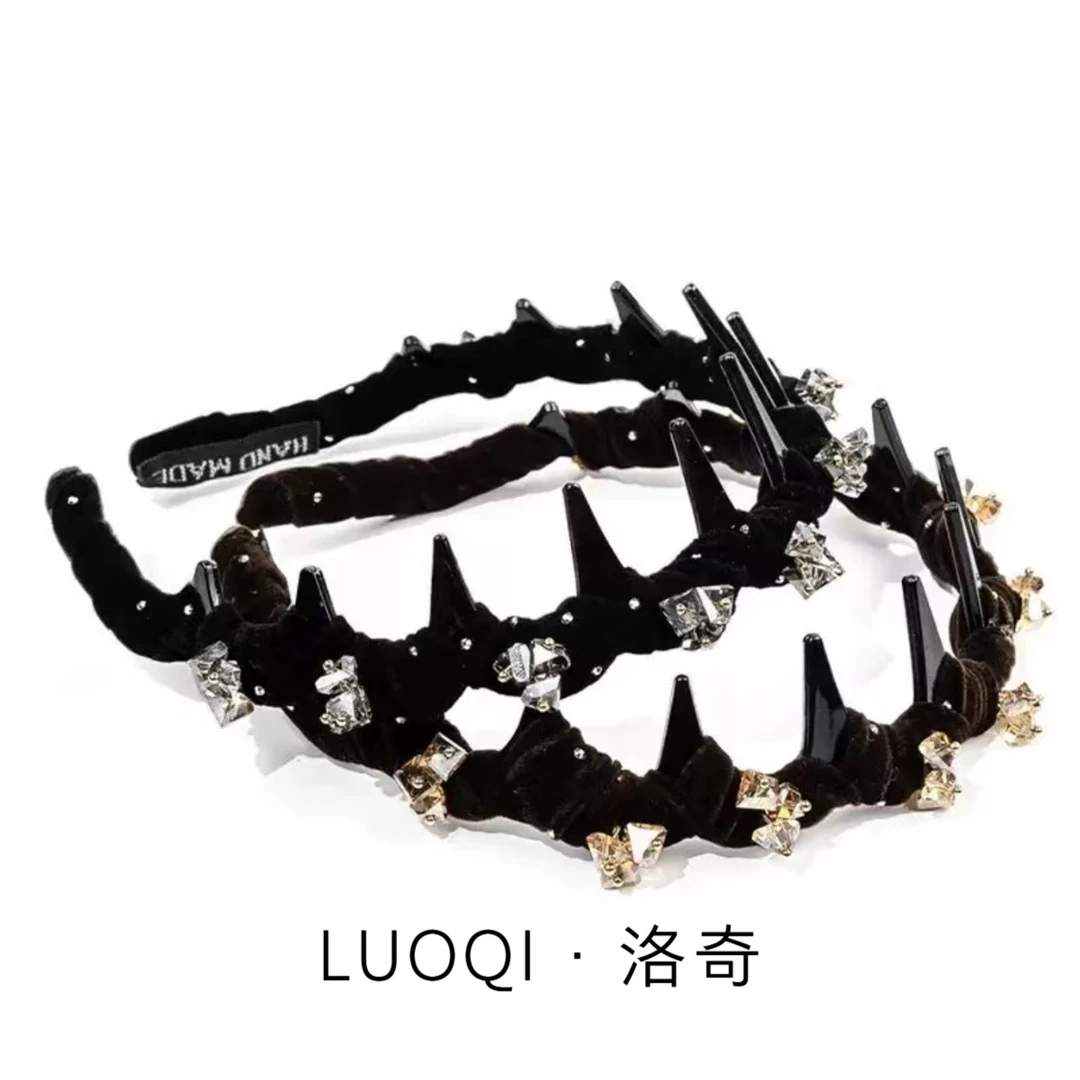 拇指姑娘系列·精致高级感丝绒带齿波浪头箍重工百搭高颅顶发箍