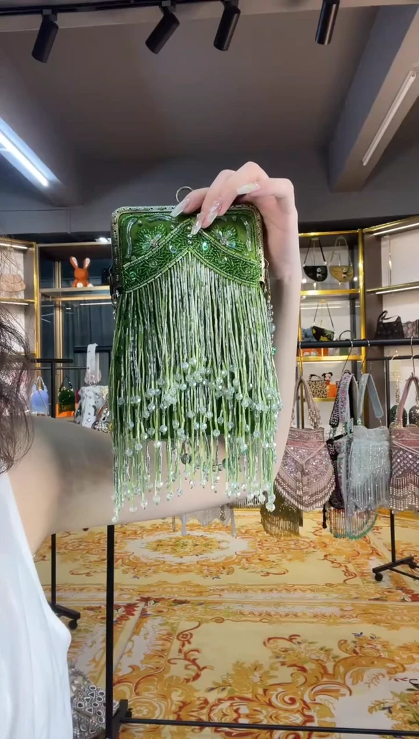 织物重工串珠手提包直播间女神专拍