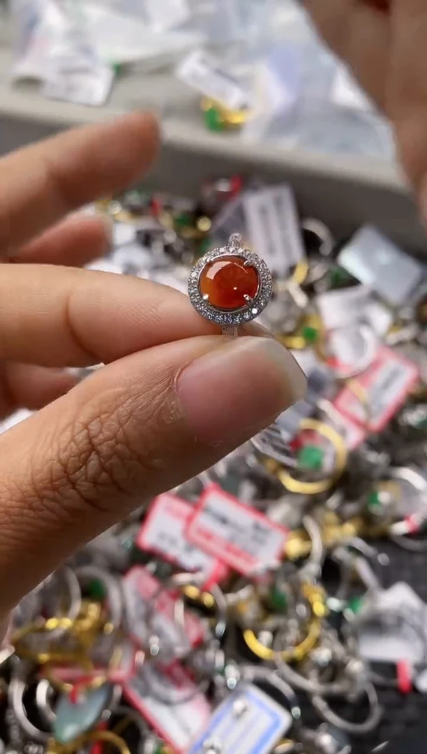 银S925镶嵌戒指翡翠7777              6