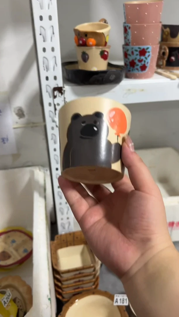 陶瓷小熊杯子【微瑕介意勿拍高温陶瓷】