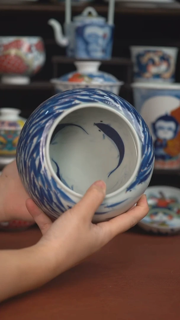 老师作品墨渊百鱼茶渣缸（宠粉福利 ）