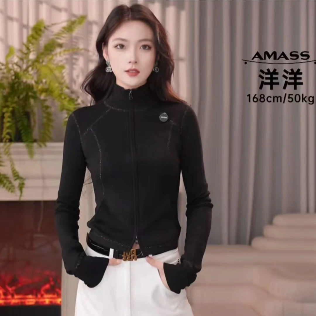 AMASS/阿玛施新款冬季时尚正肩款羊毛长袖针织548065