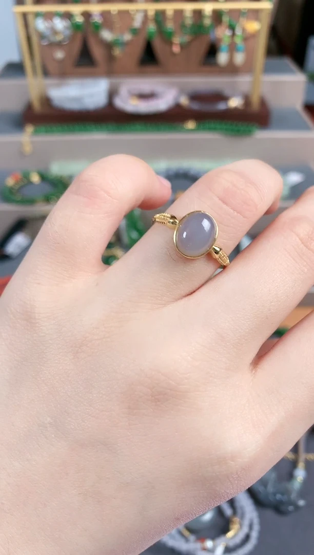 银S925镶嵌戒指和田玉1