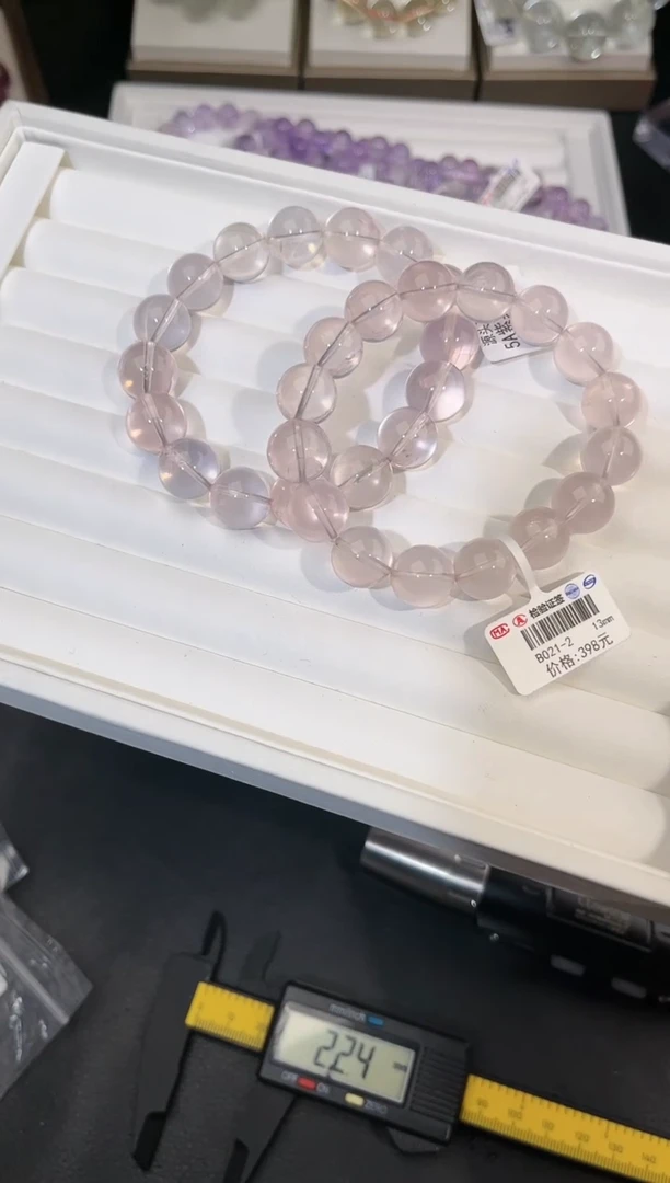 【闪购商品】水晶手链未镶嵌多样性发一紫莫粉13mm