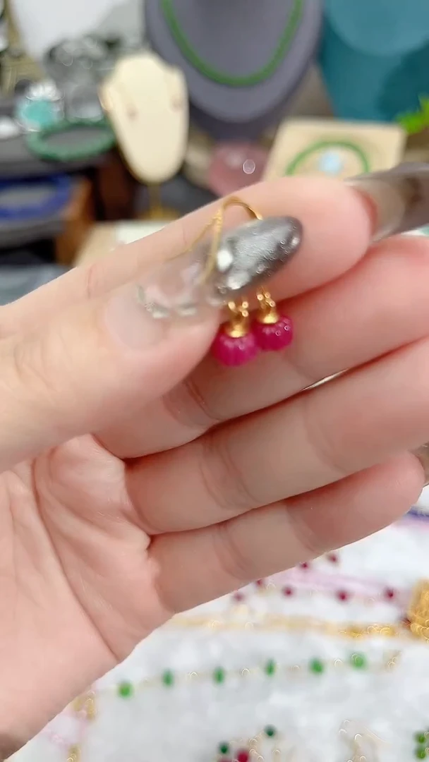 【闪购商品】红宝石耳饰银S925镶嵌南瓜39