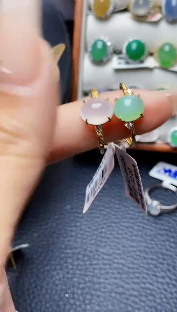 银S925镶嵌戒指翡翠0678