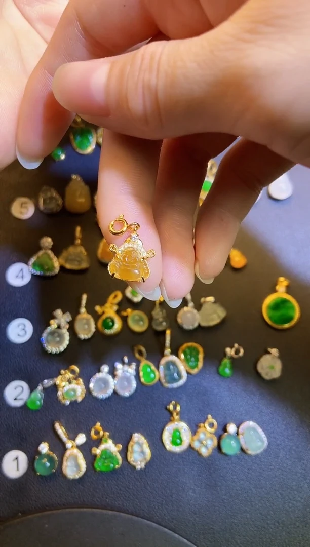 吊坠(不含链)银S925镶嵌翡翠1