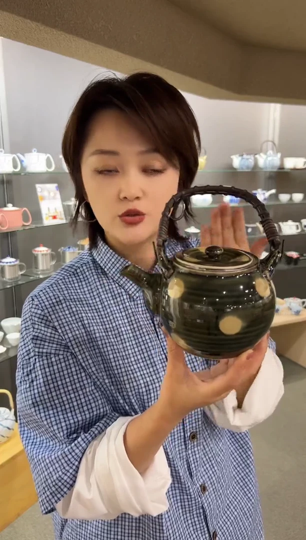 瓷绿釉水玉SS5号茶壶绿釉水玉SS5号茶壶