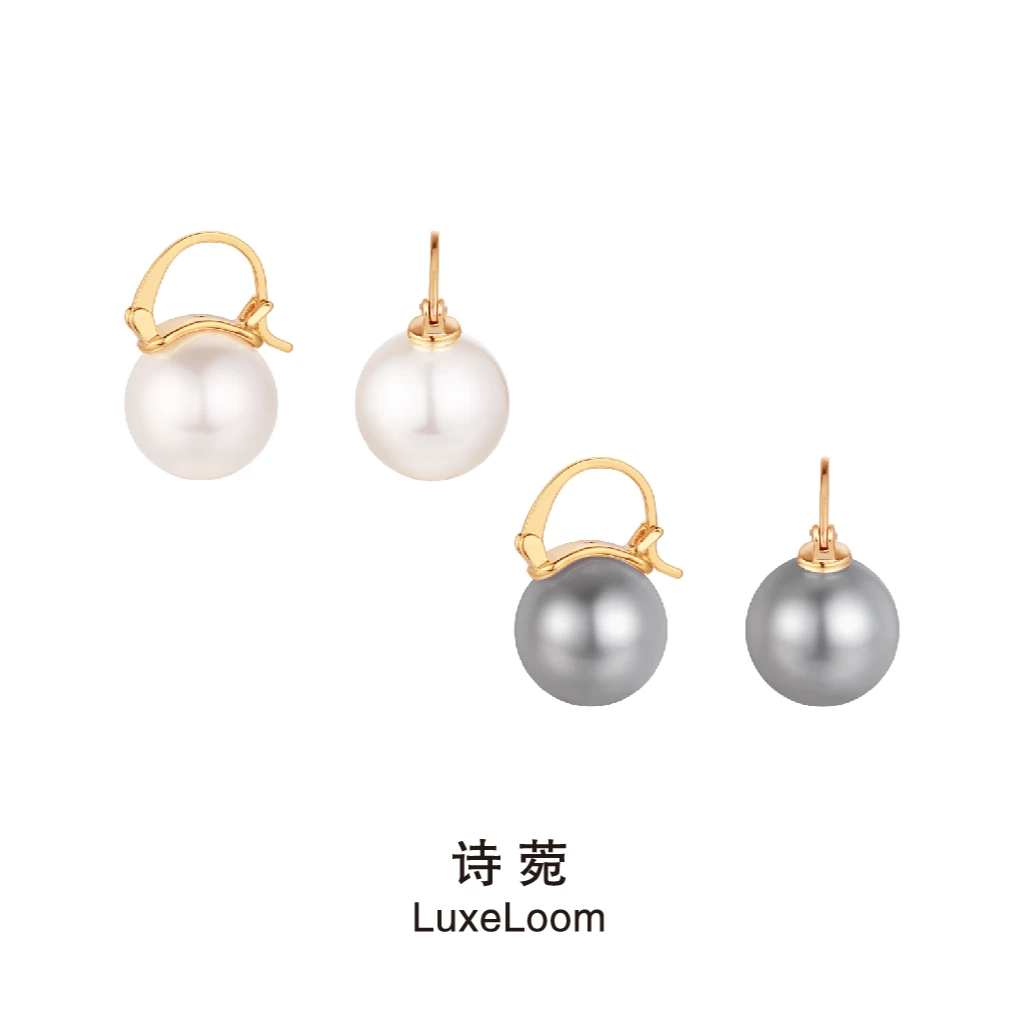 LuxeLoom/诗菀 铜合金仿珍珠耳饰 【花篮珠珠耳扣】耳环A0003二号