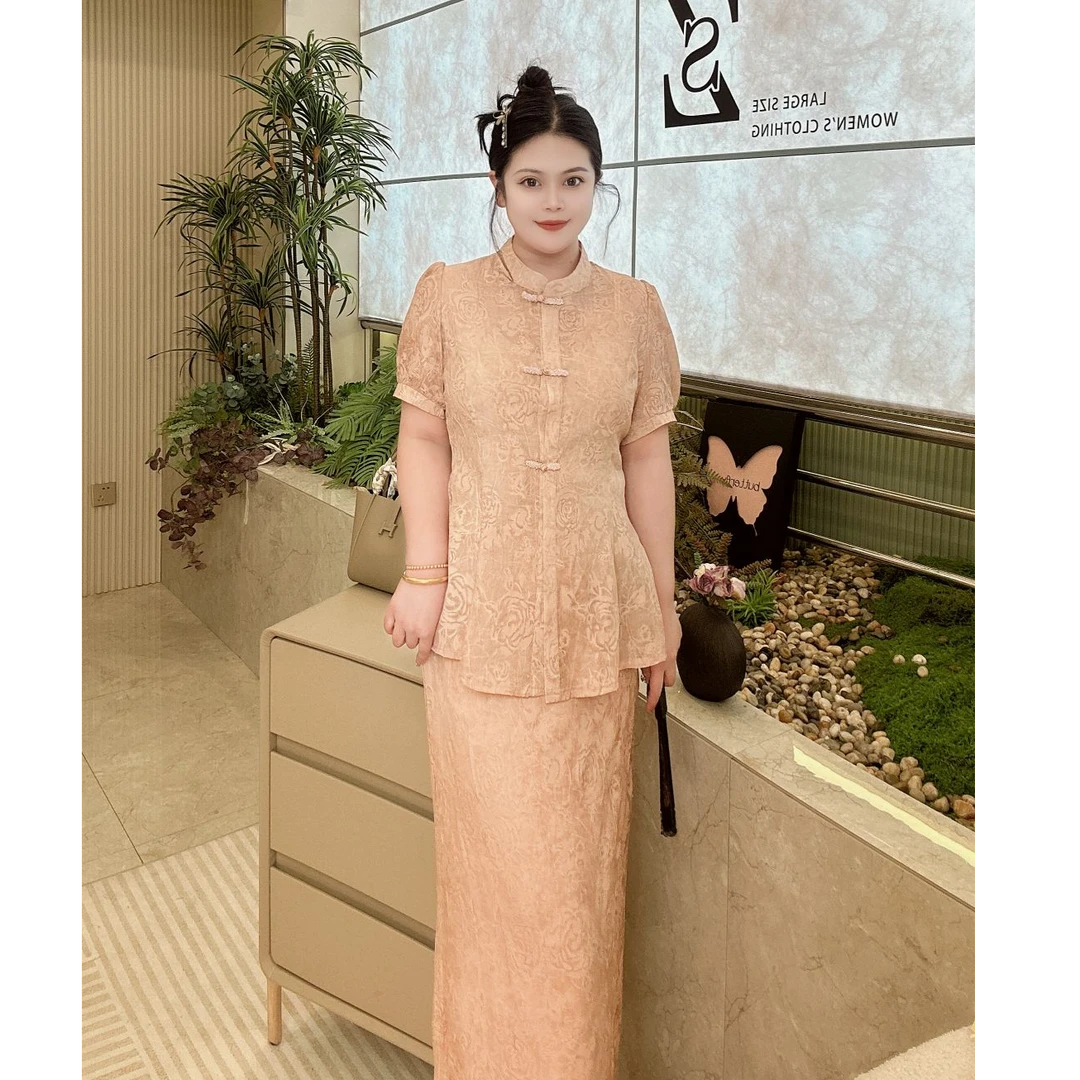 【张张定制】夏季新款中国风时尚复古提花重工两件套25513