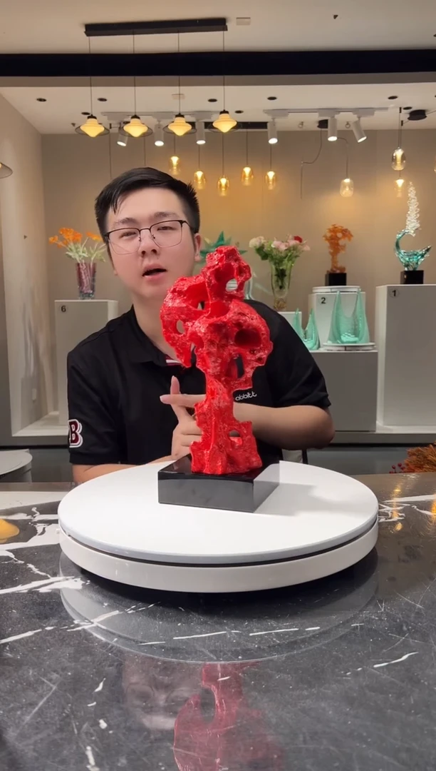 摆件巴比特美学-朱砂红中号太湖石