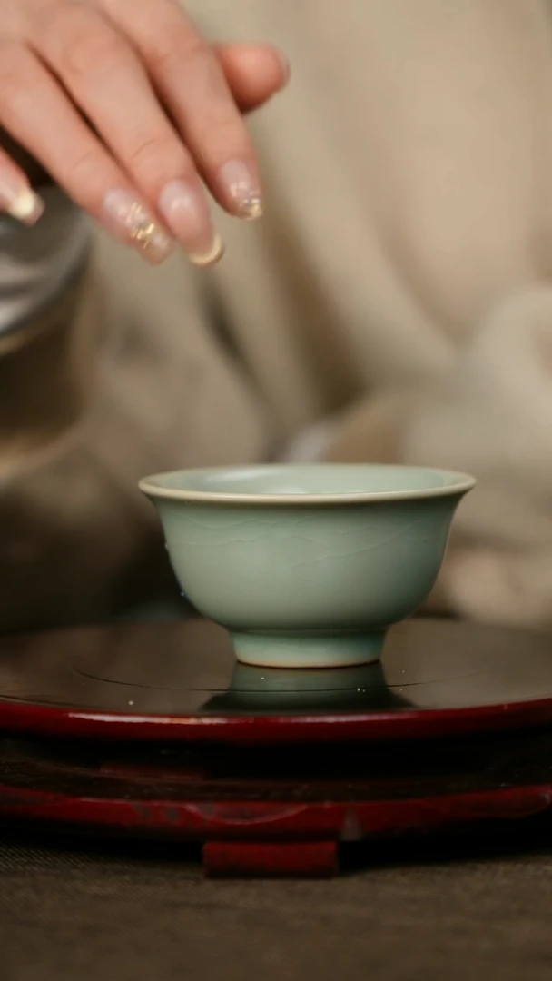 全品 压手杯 仿古釉
