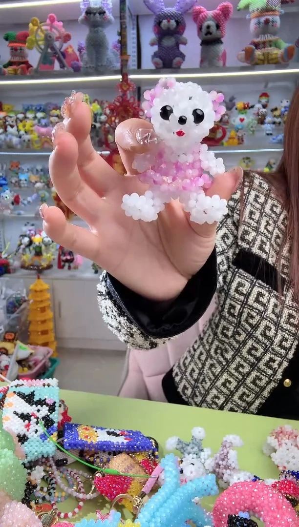 玻璃2846卡4水晶泰迪熊材料包1套AB紫玉