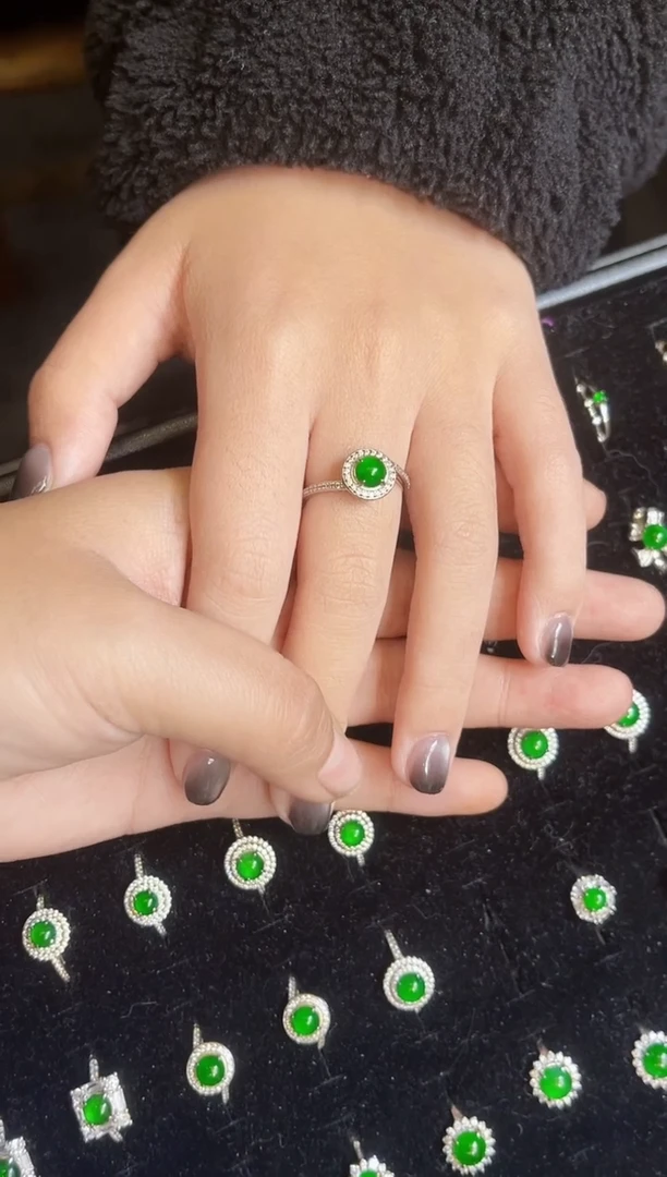 【闪购商品】翡翠戒指银S925镶嵌戒指