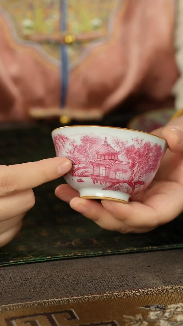 善窑厂汝窑胭脂红主人杯