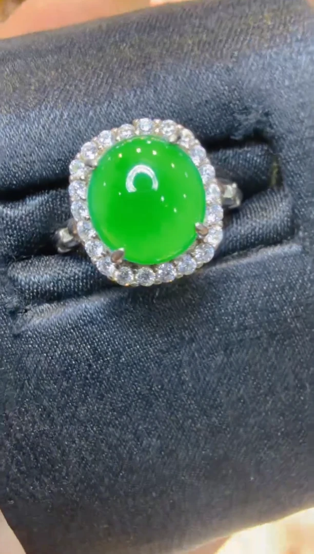银S925镶嵌戒指翡翠多样性团购发一件