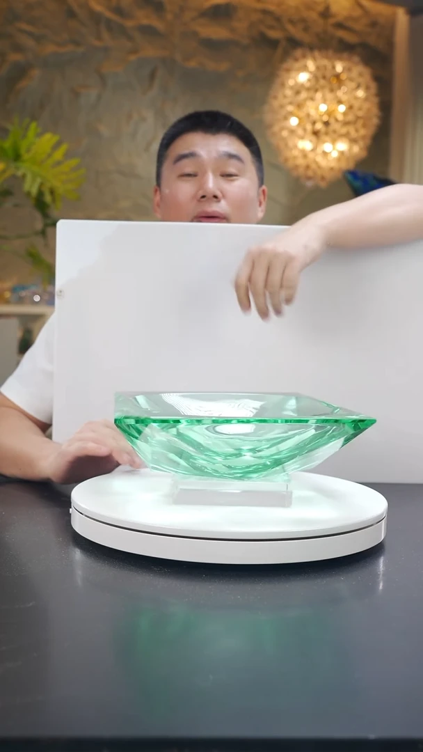 琉璃湖水绿色方形切面果盘
