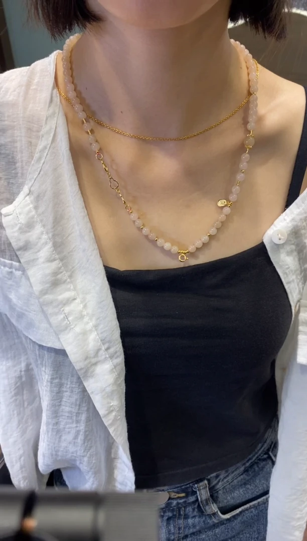 项链银S925镶嵌和田玉多样性-项链-0826JY16