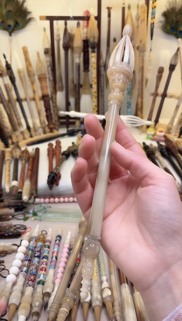 S***y【清水试笔，拒绝蘸墨】墨琳笔庄毛笔1支全牛角仿唐