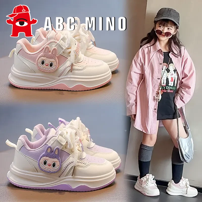 ABC MINO女童鞋子春秋新款儿童百搭板鞋透气中大童软底运动鞋女孩