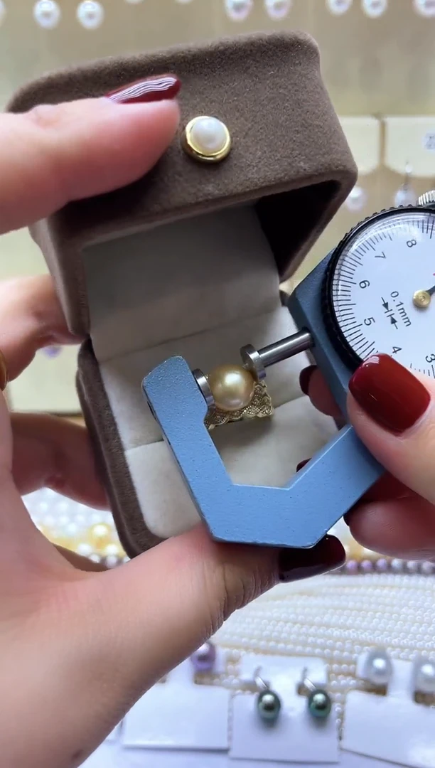 【闪购商品】海水珍珠戒指银S925镶嵌金珠戒指