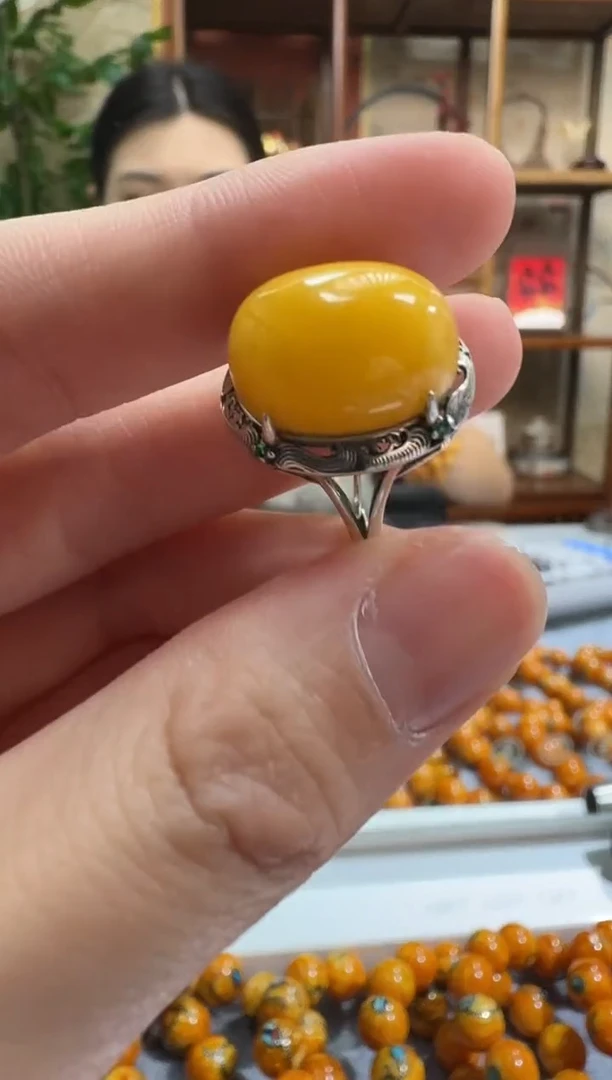 银S925镶嵌颈饰蜜蜡246天然蜜蜡珠宝奇石假一赔十