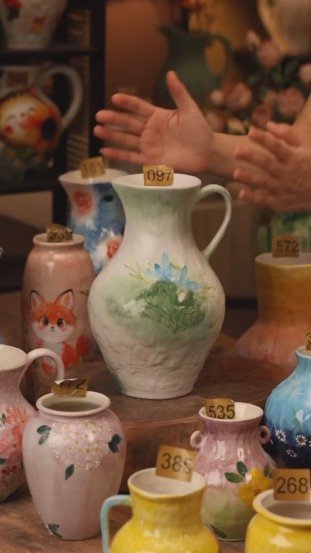 陶瓷097景德镇设计师手作花器摆件侘寂风