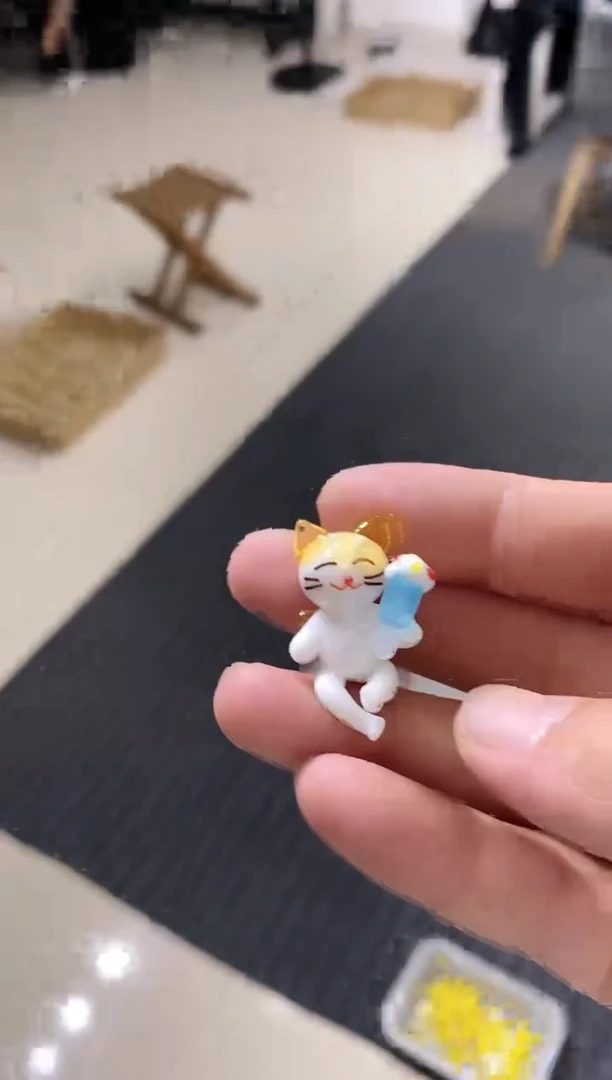 手工艺品琉璃橘****果小猫