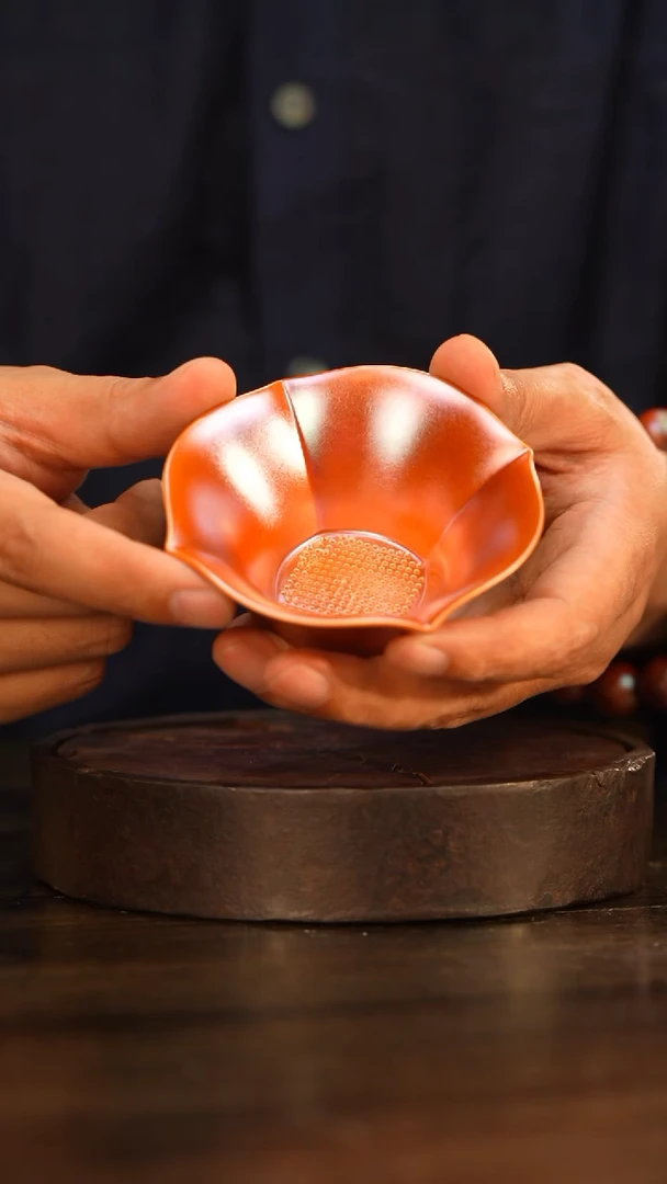 杯10柴房陶瓷柴烧金红四方茶漏