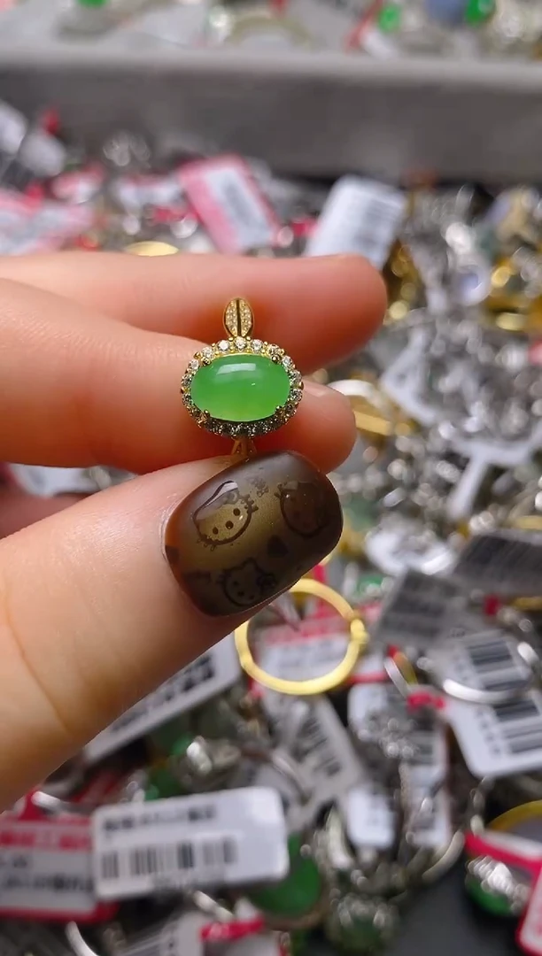 银S925镶嵌戒指翡翠百内无证书