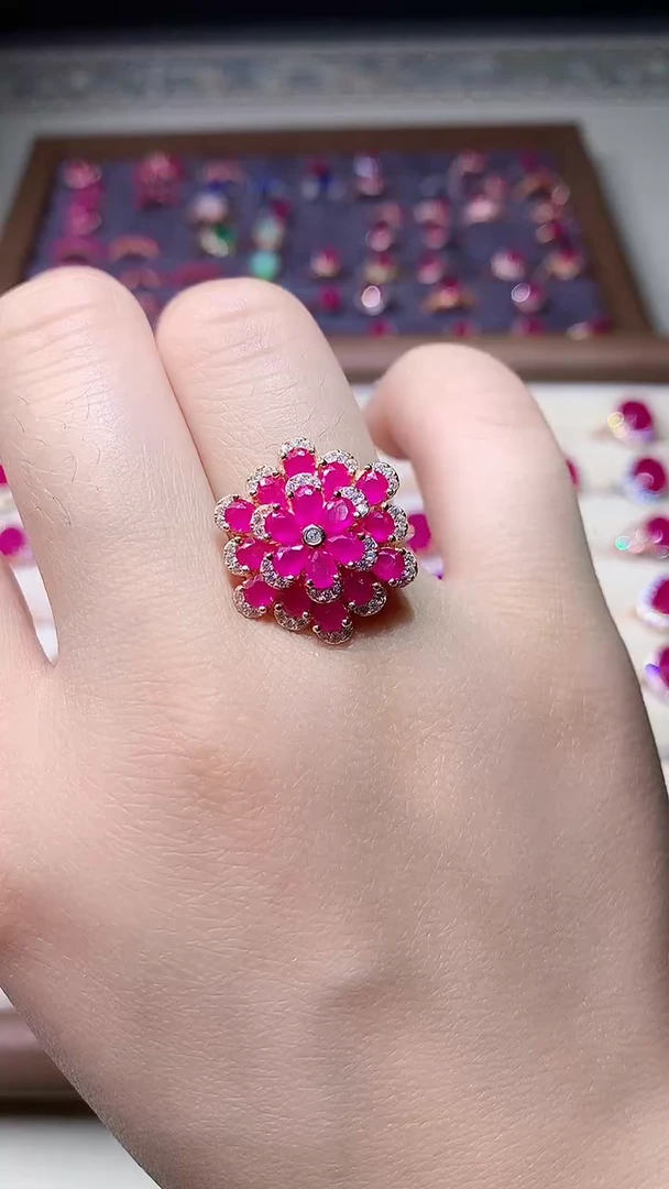 【闪购商品】红宝石戒指银S925镶嵌000