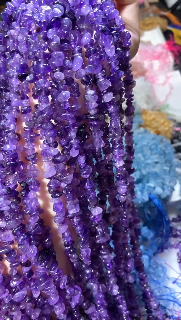 水晶珠宝半成品未镶嵌卡5-8紫水晶