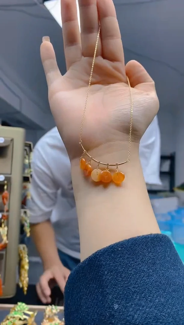 【闪购商品】翡翠耳饰合金147翡翠锁骨链