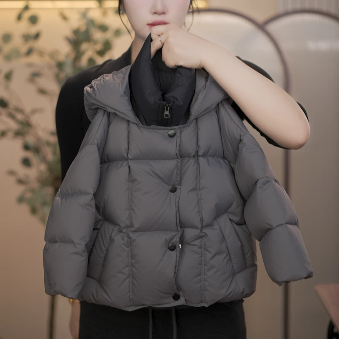 【-菠菜不菜-】2025白鸭绒假两件羽绒服极寒系列双倍充绒韩版羽绒服