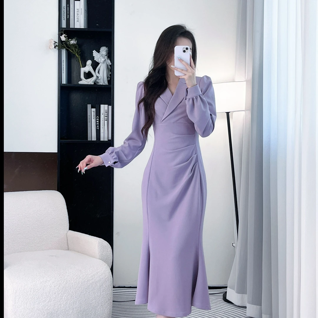 拉夏贝尔25现货春季新优雅女神气质高级感连衣裙 10038 HNC