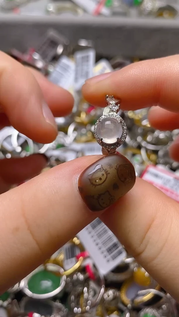 银S925镶嵌戒指翡翠百内无证书