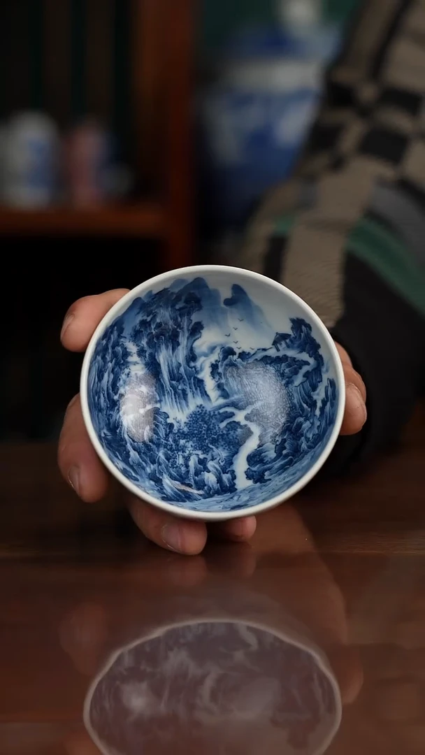 景琳藏青花北派山水江山万里图