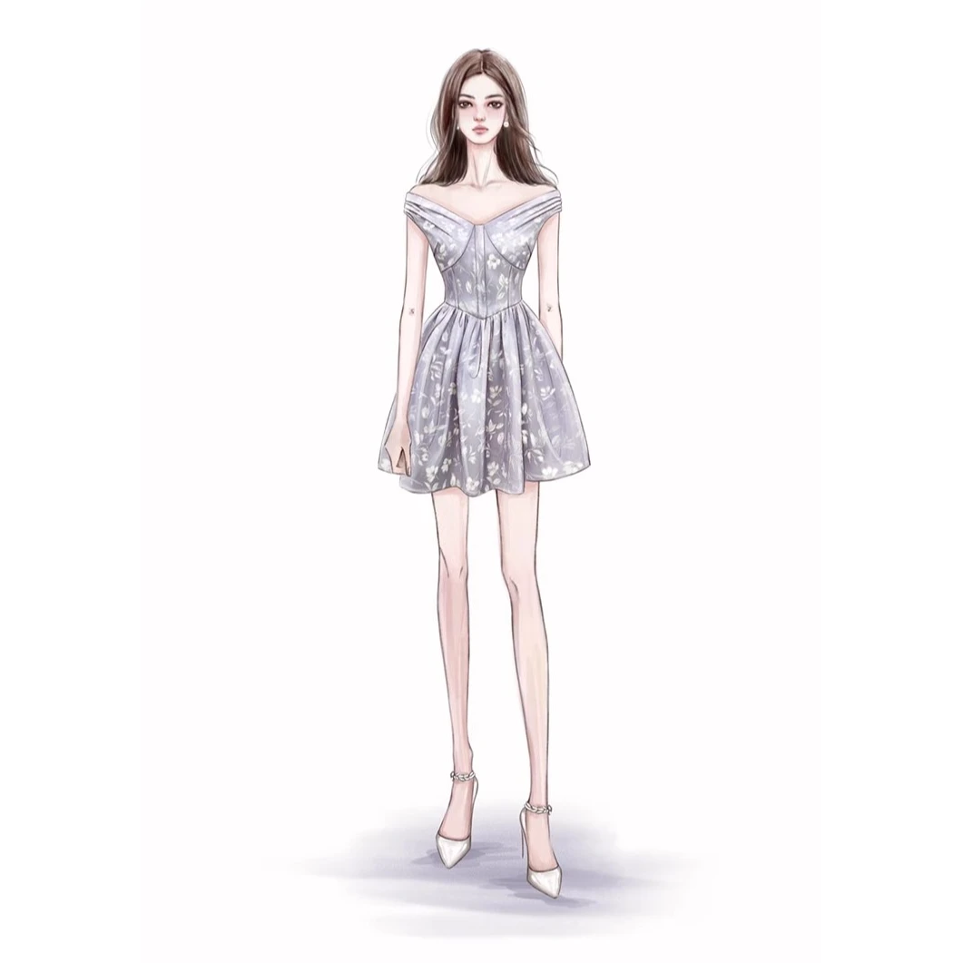 Rose Owner 5折粉丝福利～佛罗伦萨丁香紫绸缎印花连衣裙