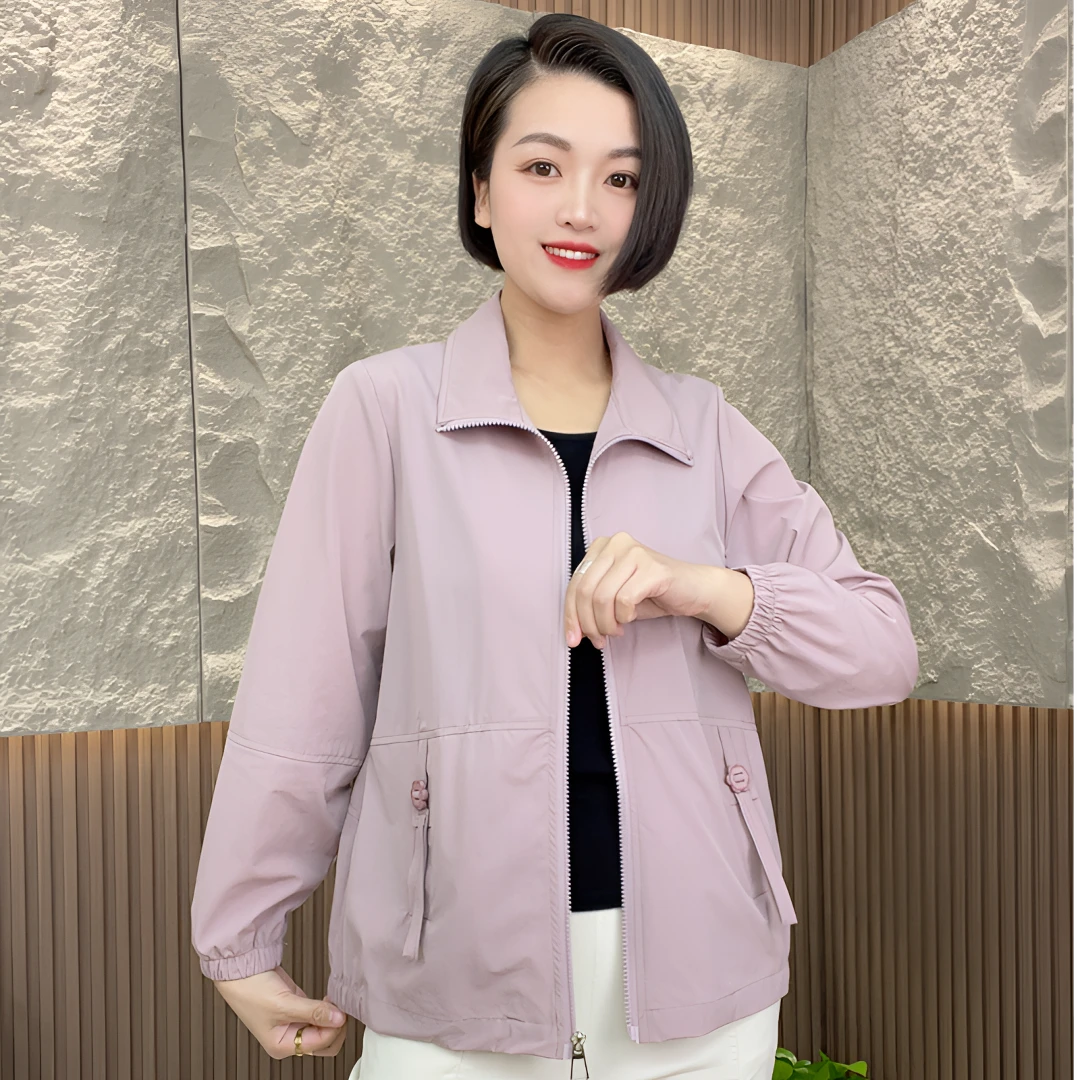 鑫杨服饰夏季薄款短款外套时尚休闲百搭洋气上衣宽松显瘦女