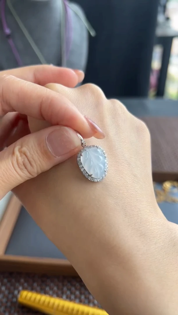 翡翠银S925镶嵌吊坠(不含链)807买断