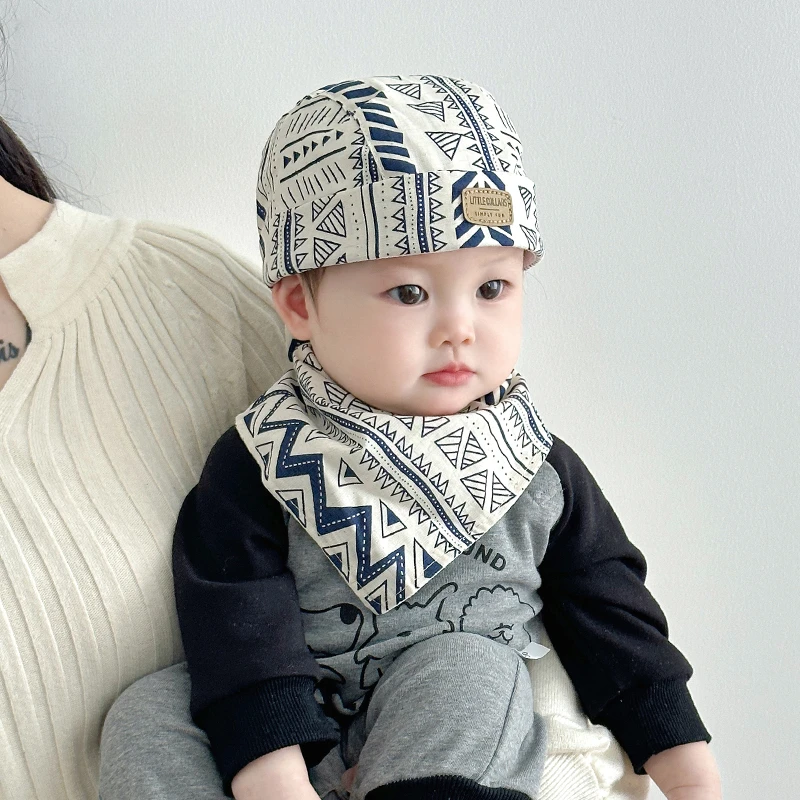 婴儿帽子春秋薄款宝宝男护头囟帽婴幼儿头巾小月龄外出囟门海盗帽