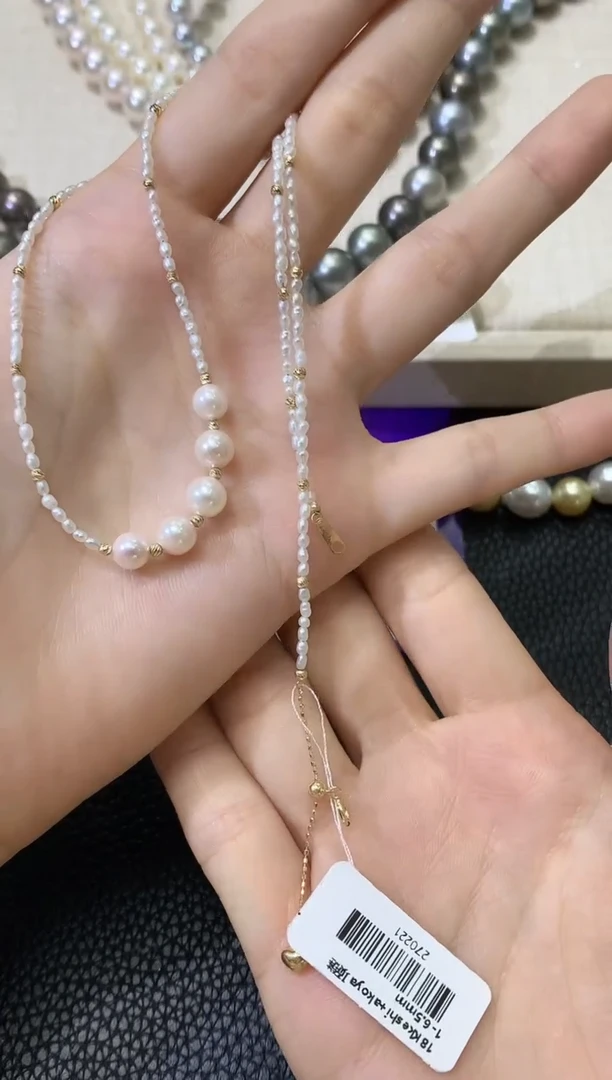 海水珍珠18K金镶嵌颈饰A111