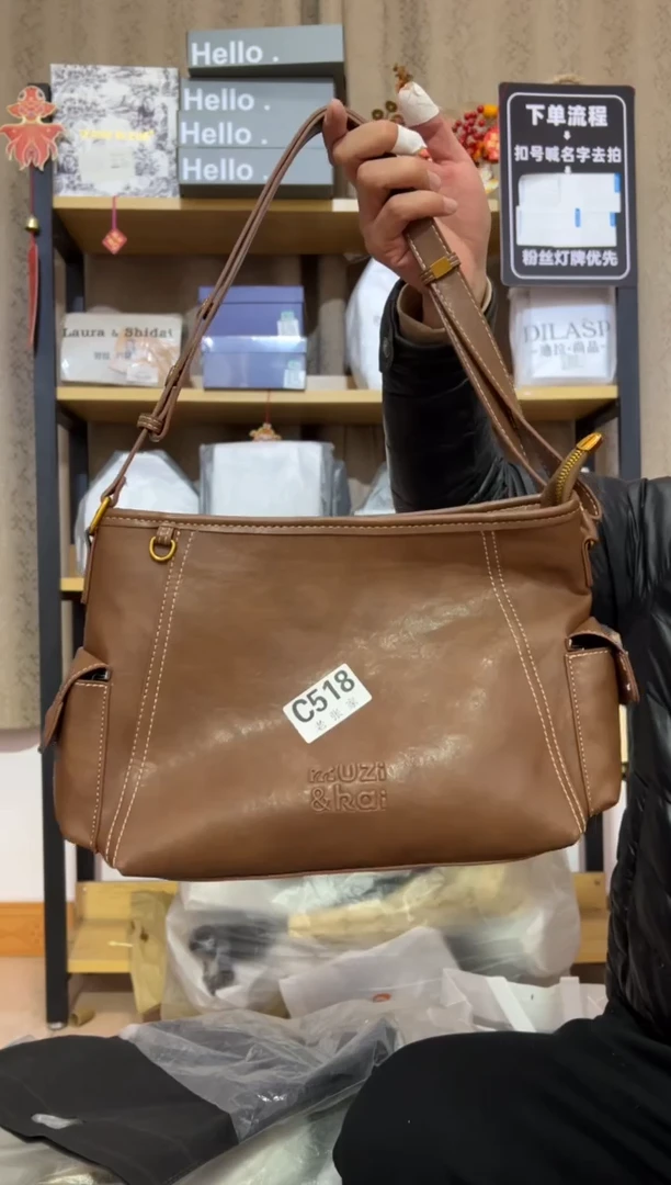 小牛剖层皮革老张家女包518