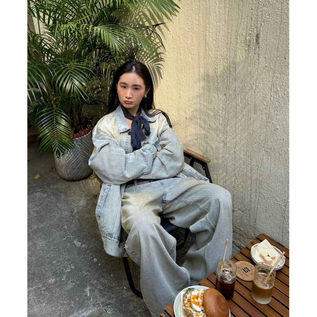 【IN.choose u笑笑】2025春两件套牛仔 牛仔外套86696-牛仔裤86695