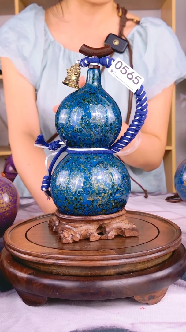 0565大漆酒葫芦，葫芦与福禄双丰收