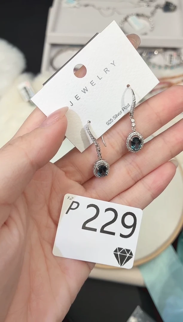 银S925镶嵌托帕石耳饰多样性发一P229